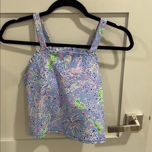 Lilly Pulitzer cropped ruffle athletic tank